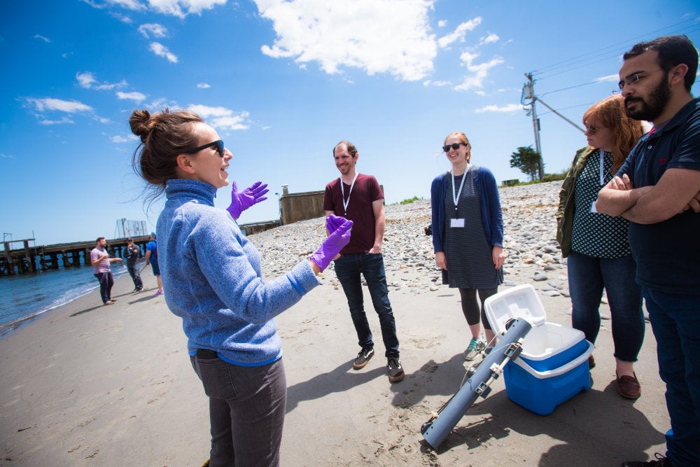 A field lecture at the URI Bay Campus